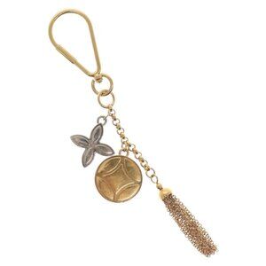 LOUIS VUITTON Porte Cles Ice Flower Charm metal Gold Tone M66780 LV Auth 142402V